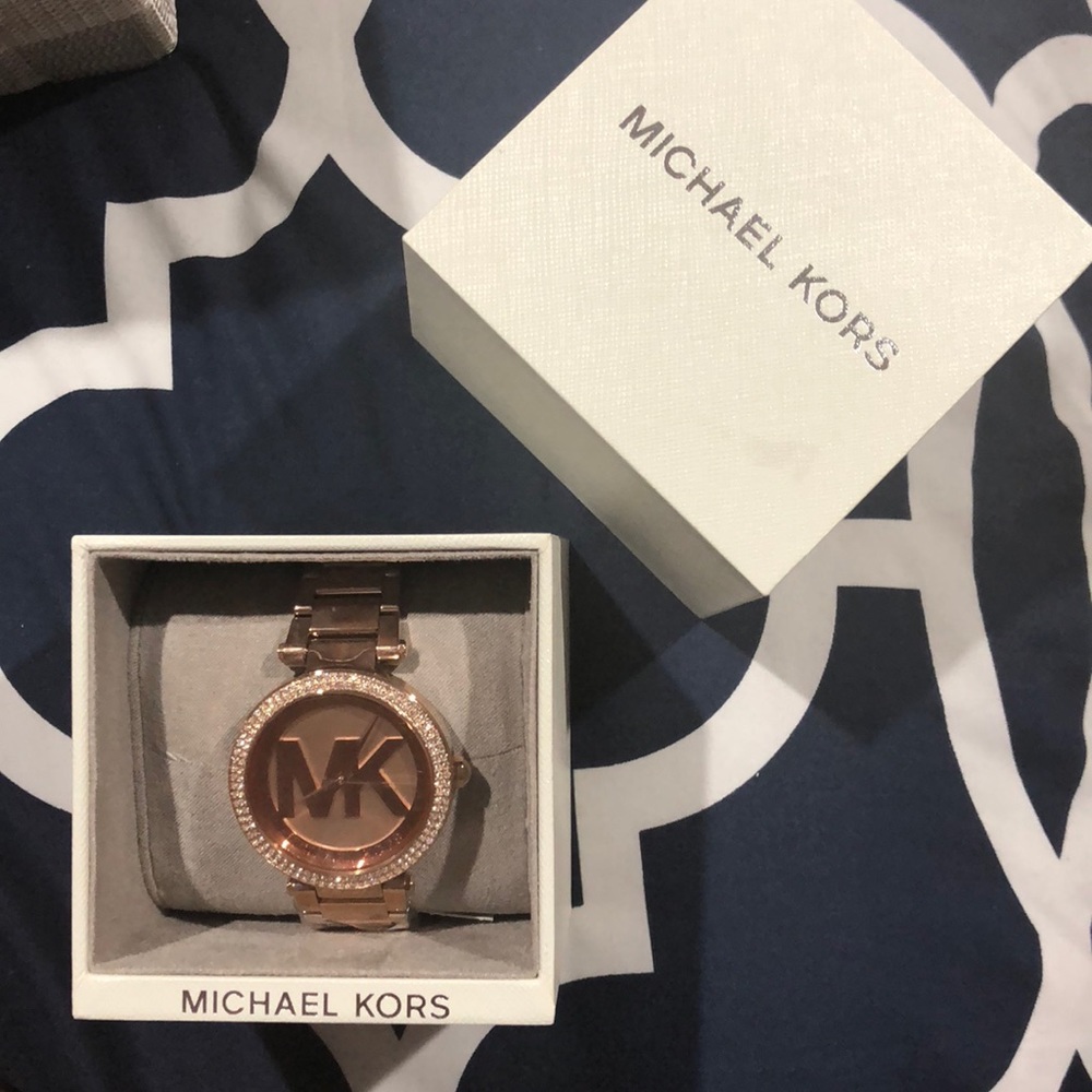 Michael Kors Parker Pavé Rose Gold-Tone Watch